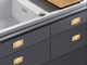 Brush Brass Hidden Drawer Pulls Kitchen Cabinet Knobs / Closet  Square 64mm Handles T Bar Pulls  Furniture Fittings